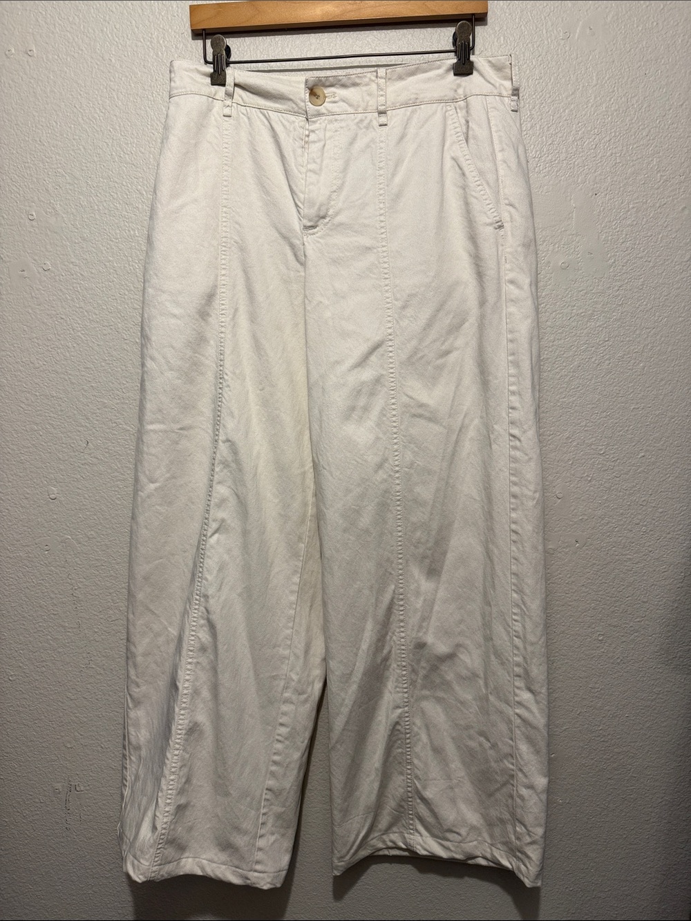 Zara White Wide-Leg High-Rise Jeans